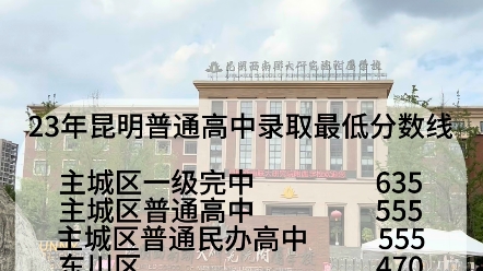 2023年昆明市普通高中录取最低分数线,家长都了解了吗?哔哩哔哩bilibili