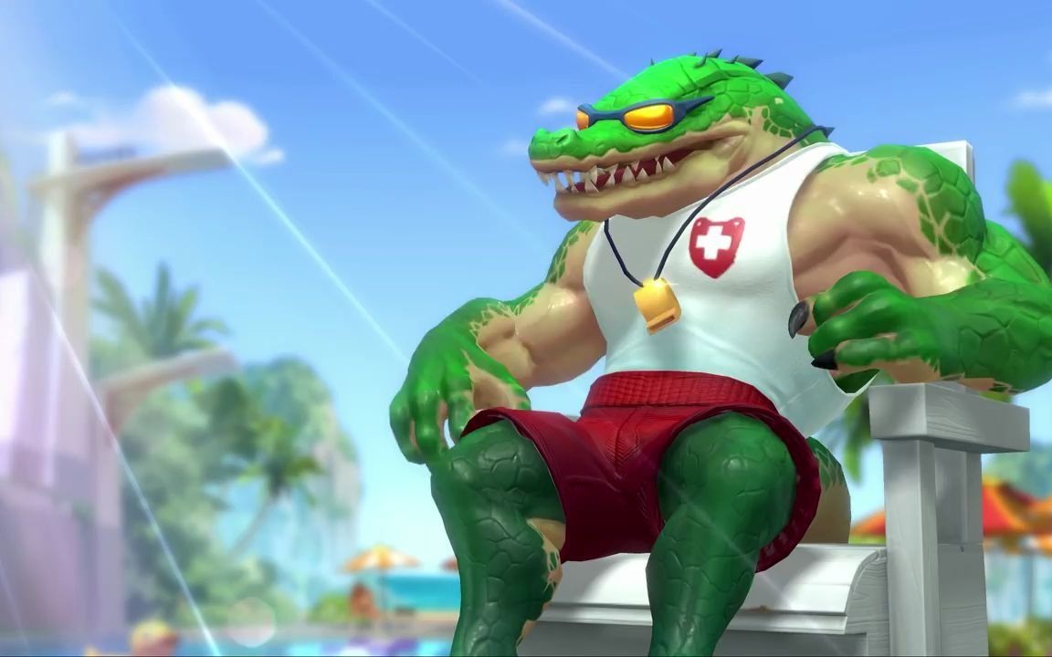 lol手游:泳池派对鳄鱼皮肤一览,清凉一夏的感觉!