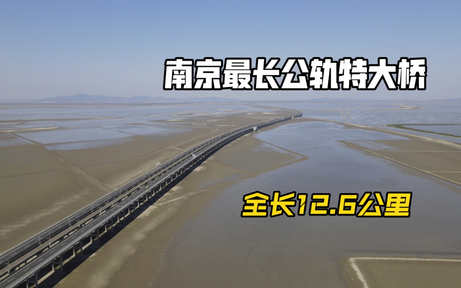 南京这座穿湖大桥真牛,全长有12.6公里,地铁和汽车在桥上并排跑哔哩哔哩bilibili