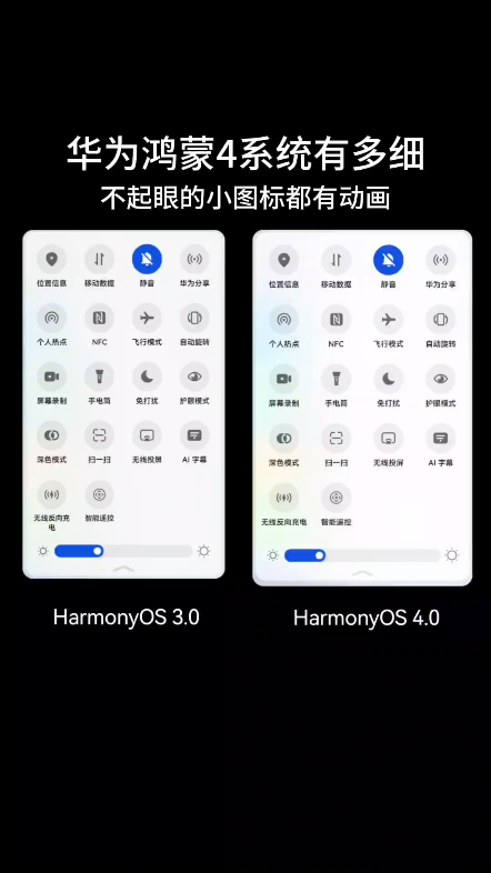 华为鸿蒙系统做的有多细致?鸿蒙3升级鸿蒙4,下拉控制中心小图标动画都进行了优化#数码资讯# #科技快讯#哔哩哔哩bilibili