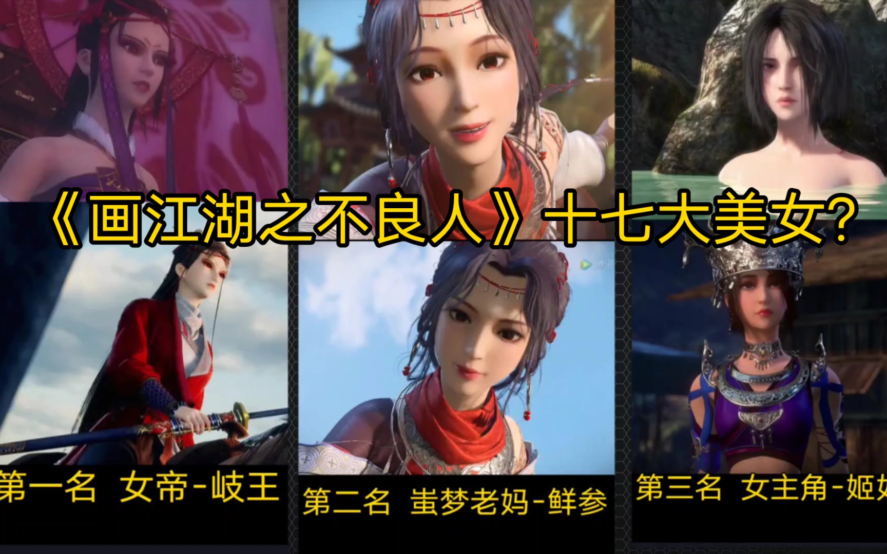 《画江湖之不良人》美女排行榜,女帝第一,谁赞成,谁反对?