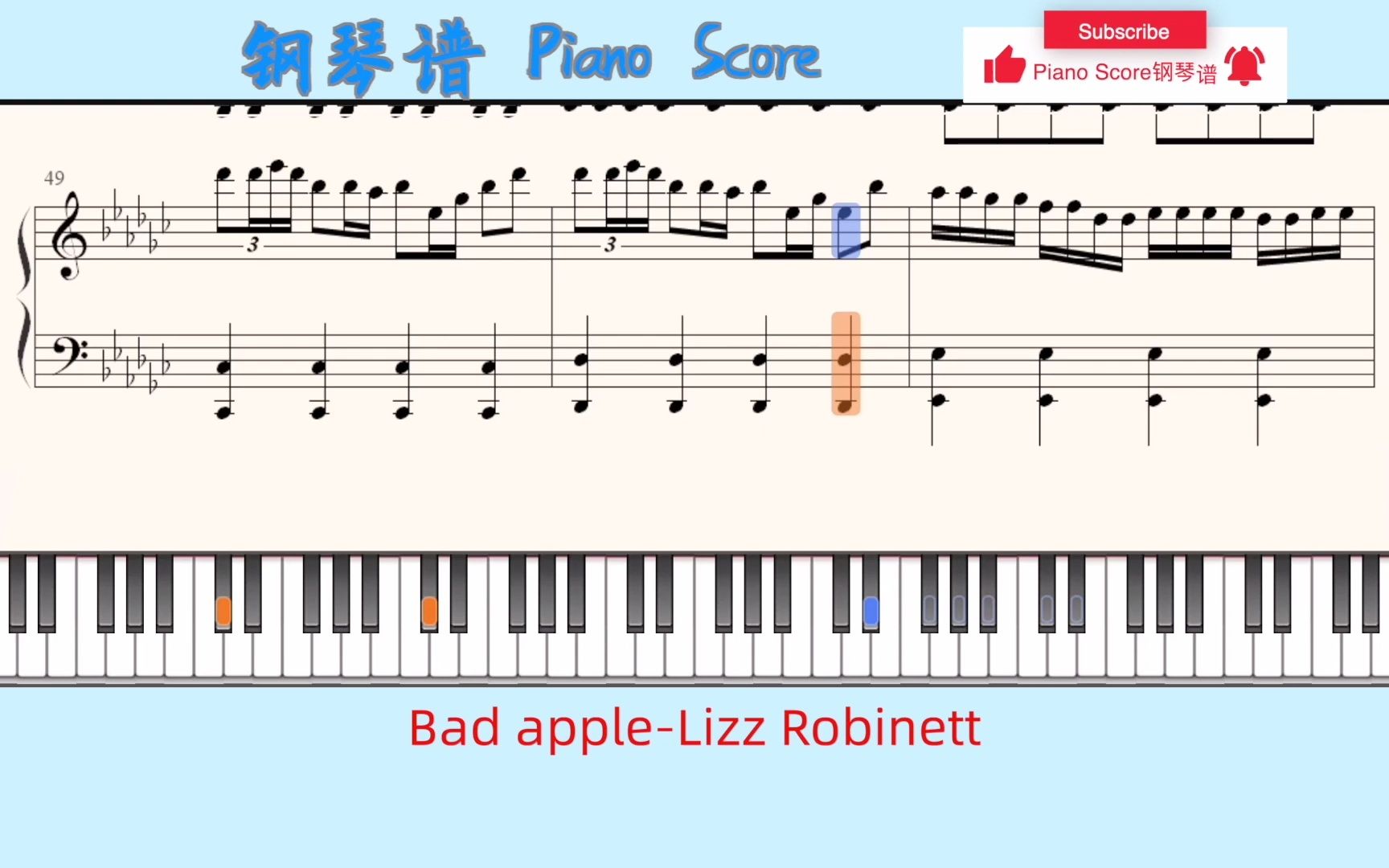 pianoscore鋼琴譜指法badapplelizzrobinett