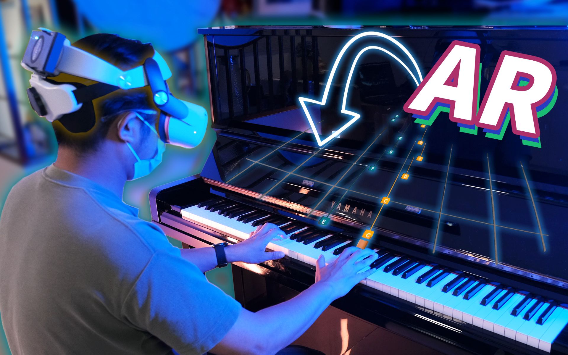 戴vr头显在ar 里弹琴只是新概念音游吗?| xr游戏应用体验