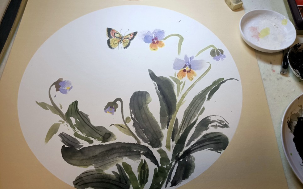 汉翔寒假国画知识点梳理花卉——三色堇