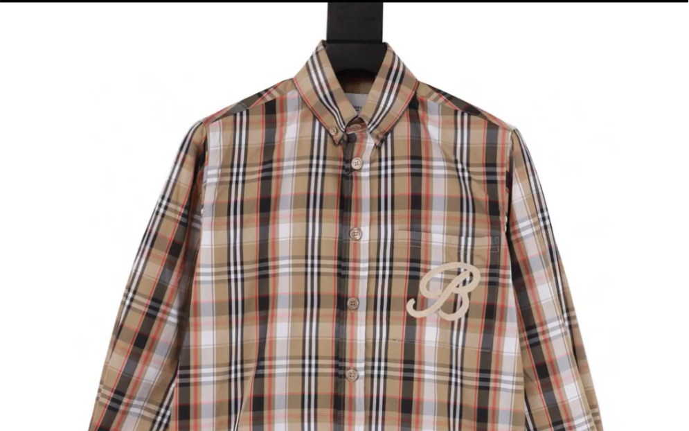 说一下原单burberry巴宝莉新款口袋刺绣条纹长袖衬衫