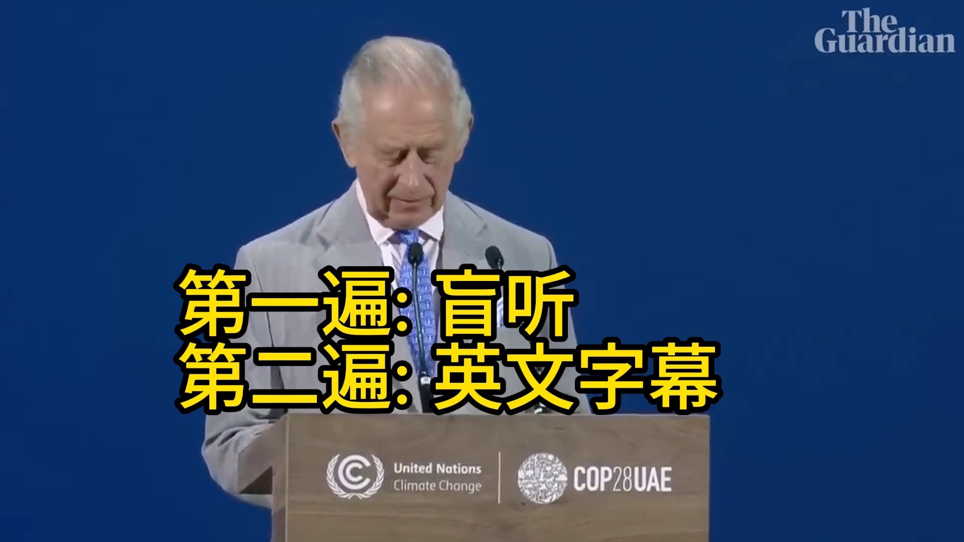 [英国卫报]查尔斯国王的英语,你能听懂多少?Cop28气候峰会查尔斯国王发言哔哩哔哩bilibili