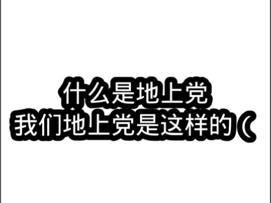 什么是地上党( 我们地上党是这样的.如有冒犯,对不起哔哩哔哩bilibili