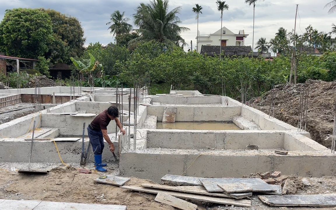 [图]农村自建房地基打造，用钢筋混凝土结构，一点也不比城里差