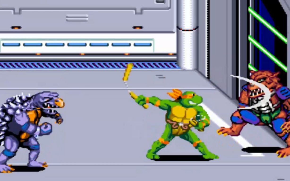 二代任天堂上的忍者神龟4sfc上的人物冲撞和滑踢没有md上的好用