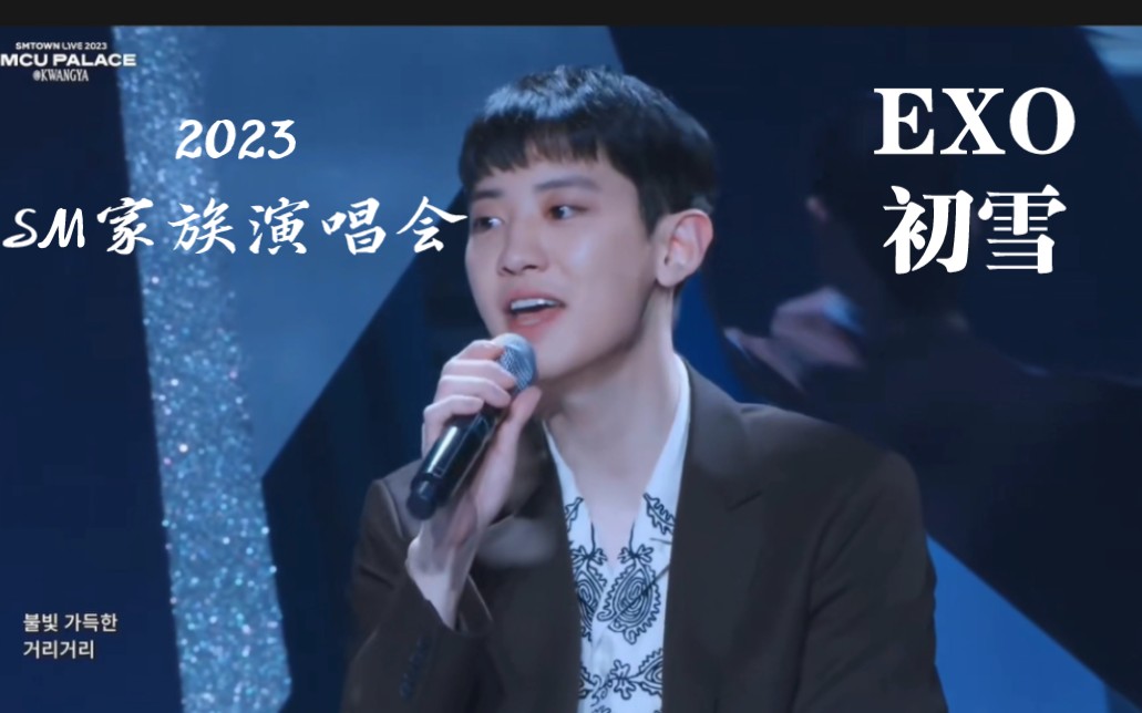 【EXO】感动! 2023SM家族演唱会 七人合体演唱初雪哔哩哔哩bilibili