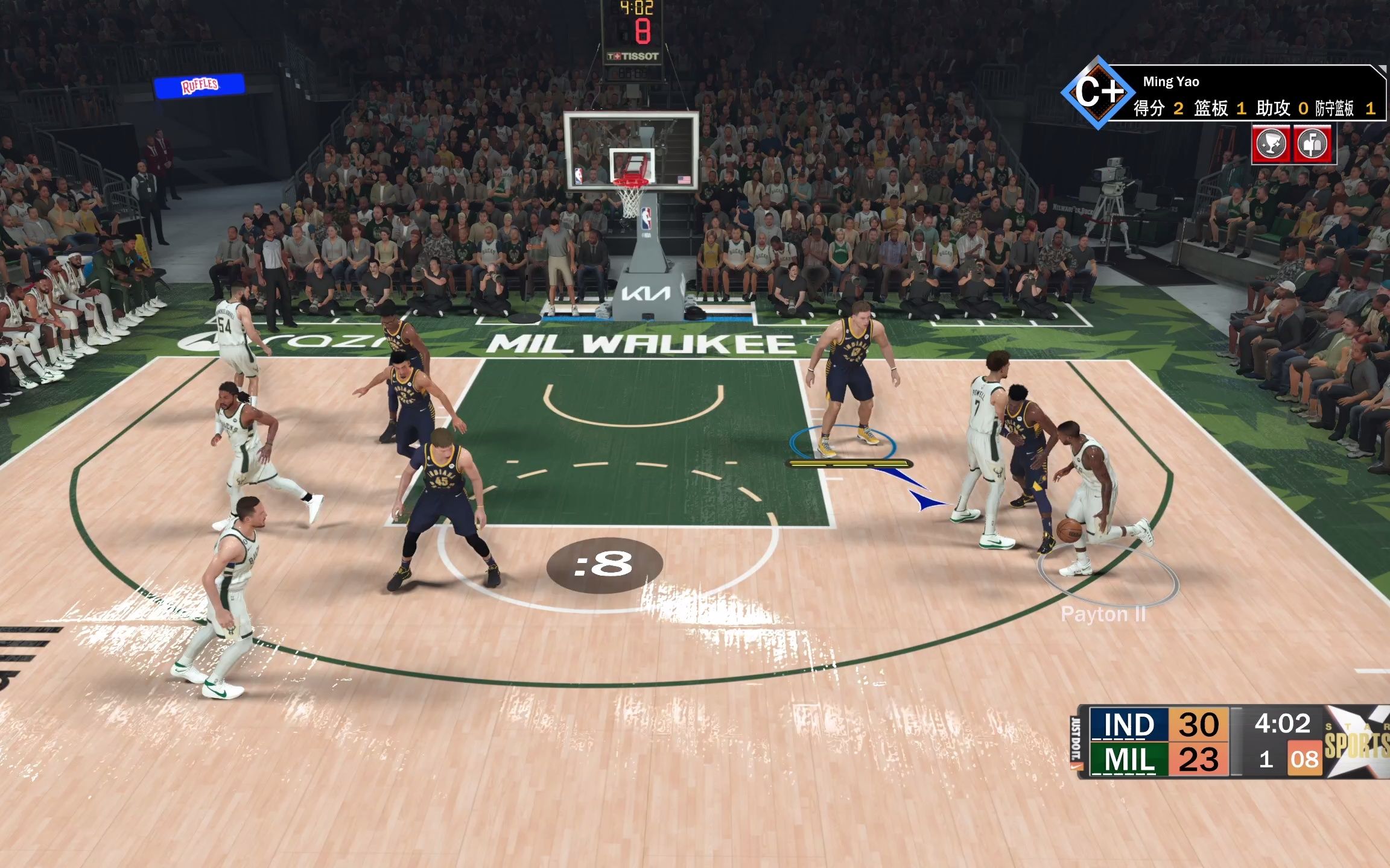 nba2k23生涯模式,中锋,86分22篮板8盖帽