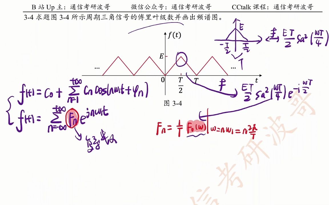 郑君里课后题34(傅里叶级数频谱图的画法)哔哩哔哩bilibili