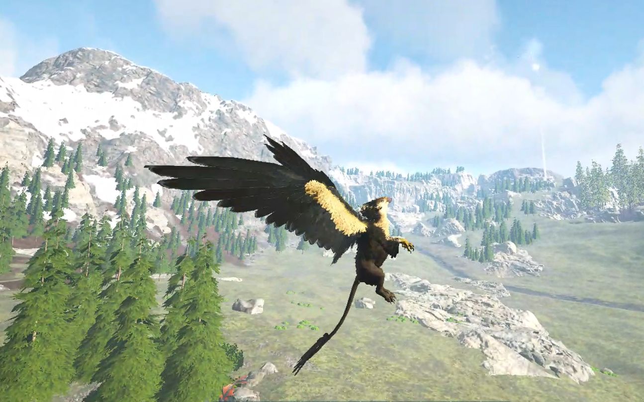 方舟生存进化 狮鹫的驯服和仙境龙谷偷蛋演示_方舟生存进化_实况