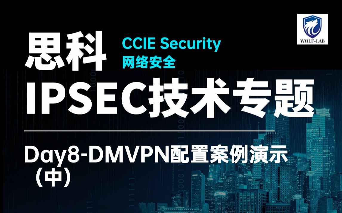 Cisco CCIE安全Security IPSECDay8DMVPN配置案例演示(中)WOLFLAB实验室哔哩哔哩bilibili