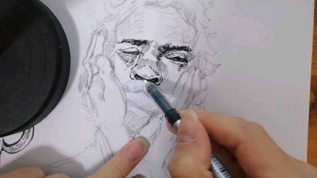 【针管笔手绘】用一支平常写字用的0.5签字笔画一下.