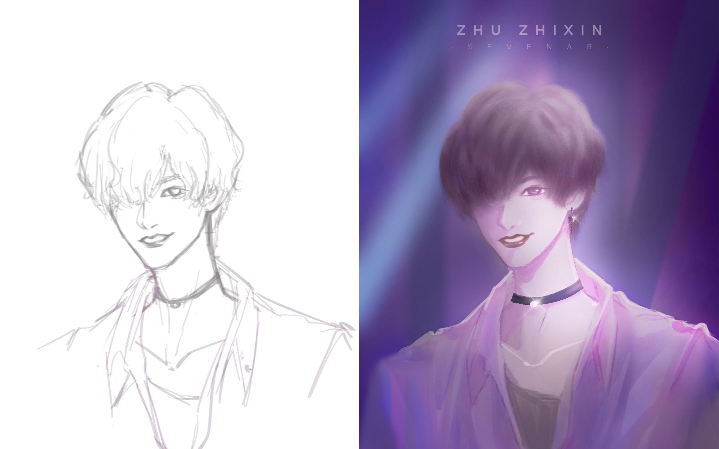 procreate挑战给小爱豆们画50副作品no8朱志鑫