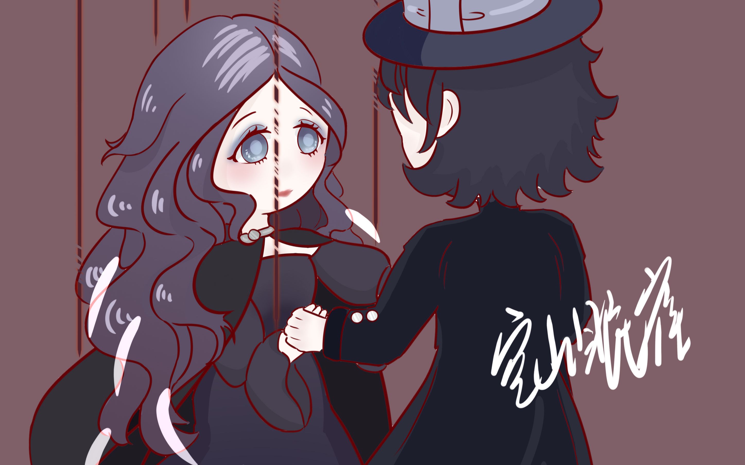 【诡秘之主 板绘】q版·戴莉邓恩终焉之舞 情人节特图#第一次使用sai