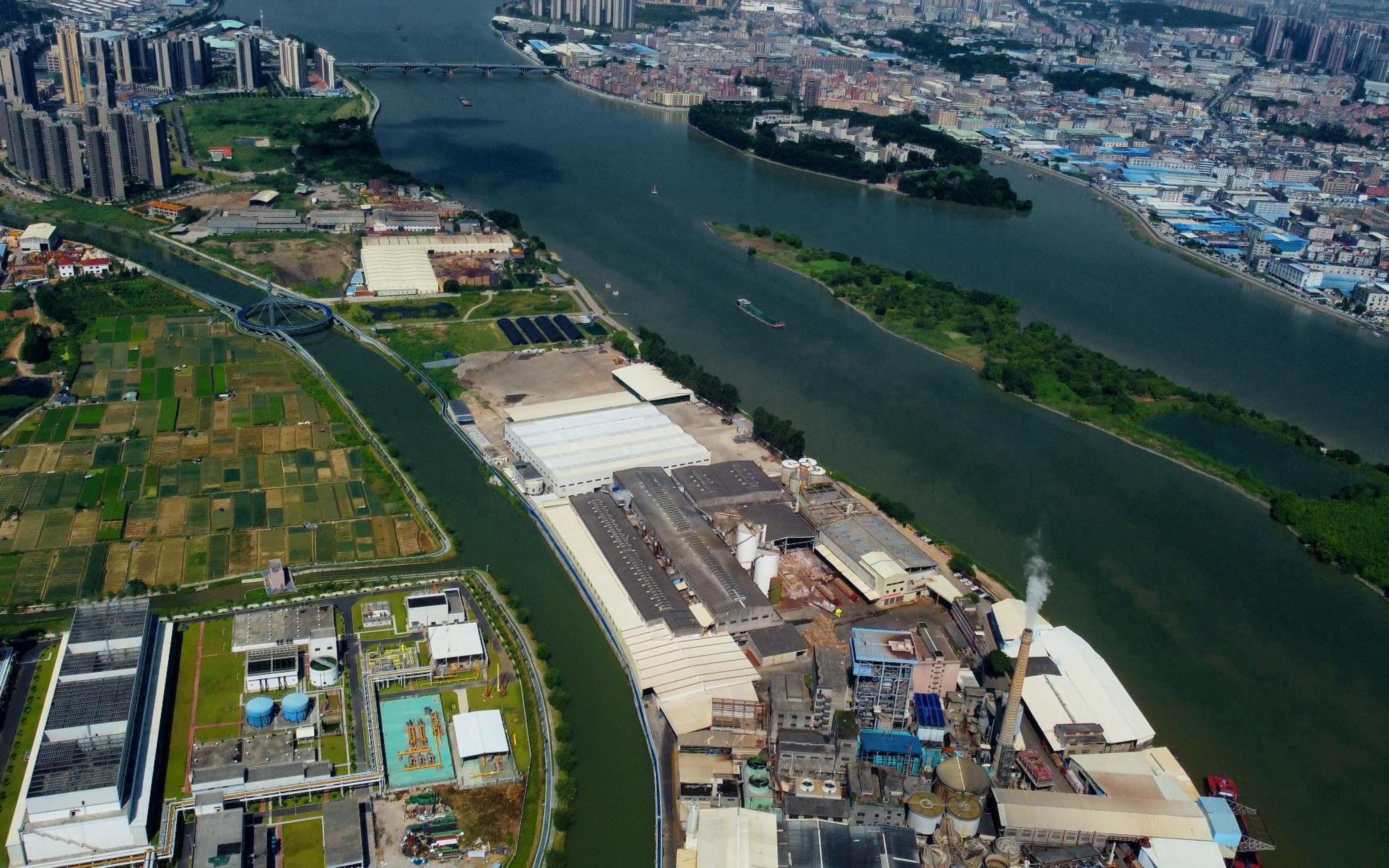 上帝视角看广州-新塘新沙到中堂吴家涌