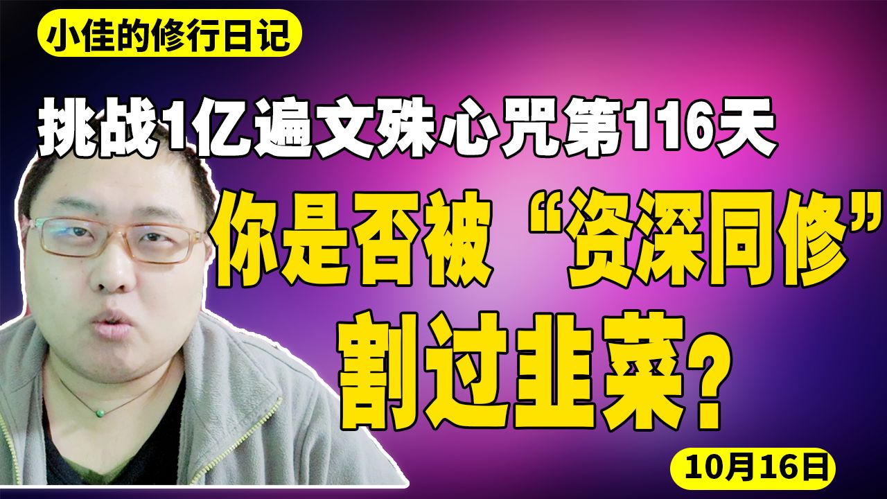 [图]你是否被"资深同修"割过韭菜？挑战1亿遍文殊心咒第116天