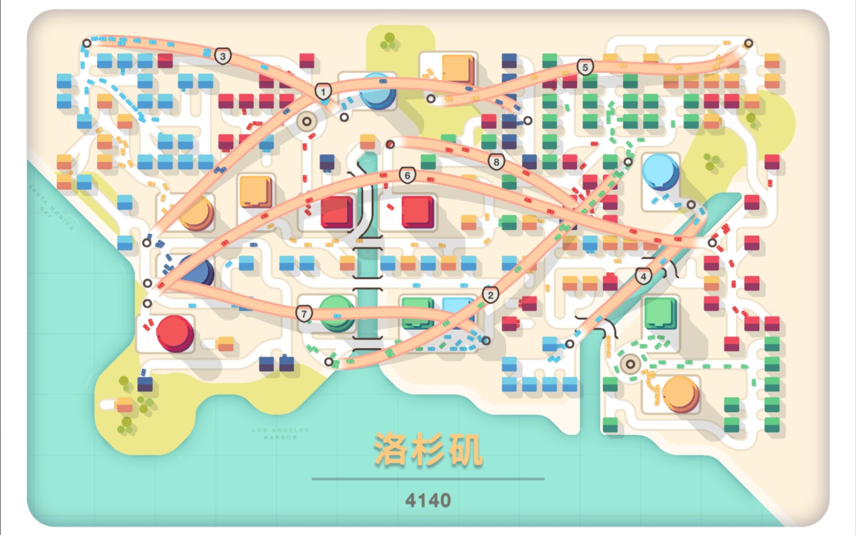 [图]【mini motorways】模拟公路洛杉矶堵车现状停车位不够 4000+分