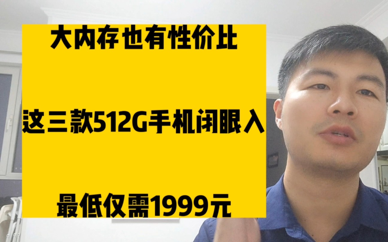 大内存也有性价比,这三款512G手机闭眼入,最低仅需1999元哔哩哔哩bilibili