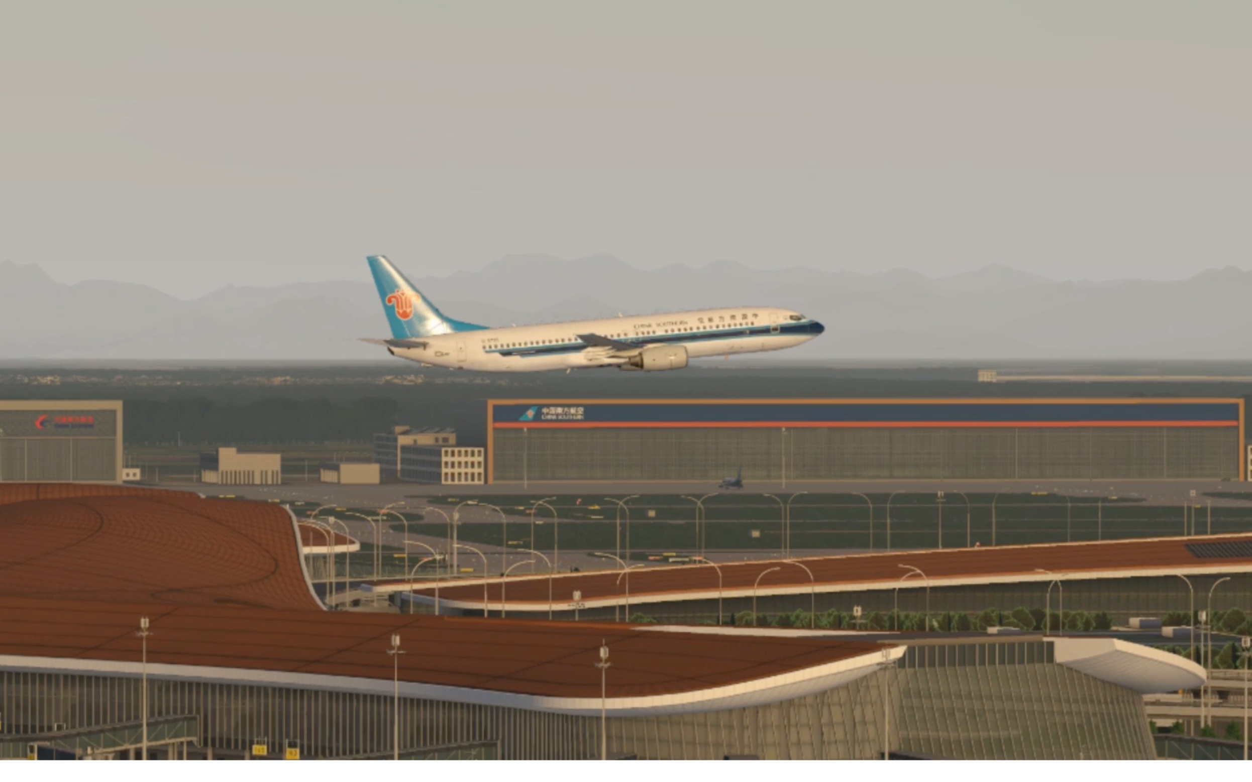 红日初升 中国南方航空737-800北京大兴国际机场起飞