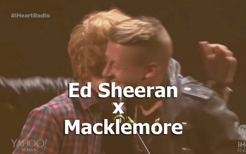 [图]【iHeartRadio2014】黄老板Ed Sheeran x Macklemore马克莫- Same Love