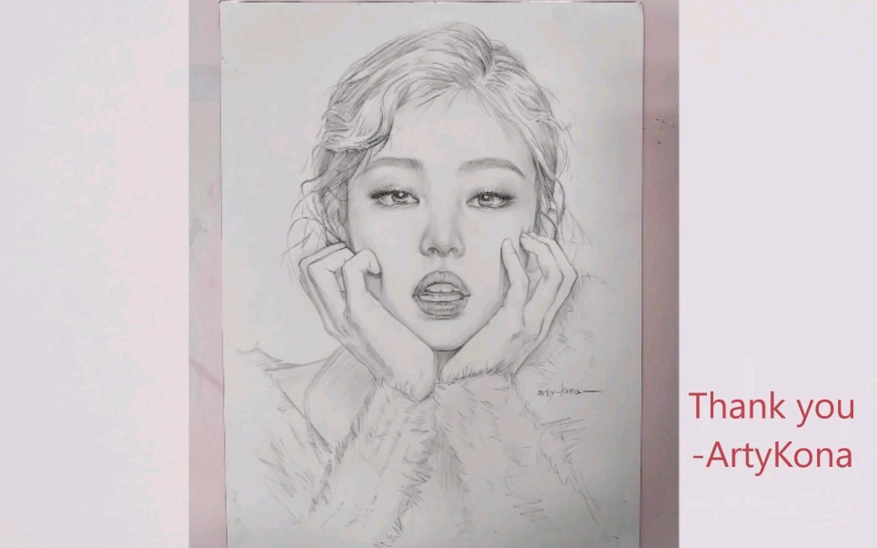 韩国明星jennie素描画图片