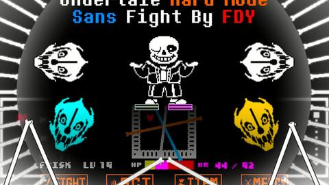 传说之下困难模式第一阶段】UNDERTALE HARD MODE sans fight!!