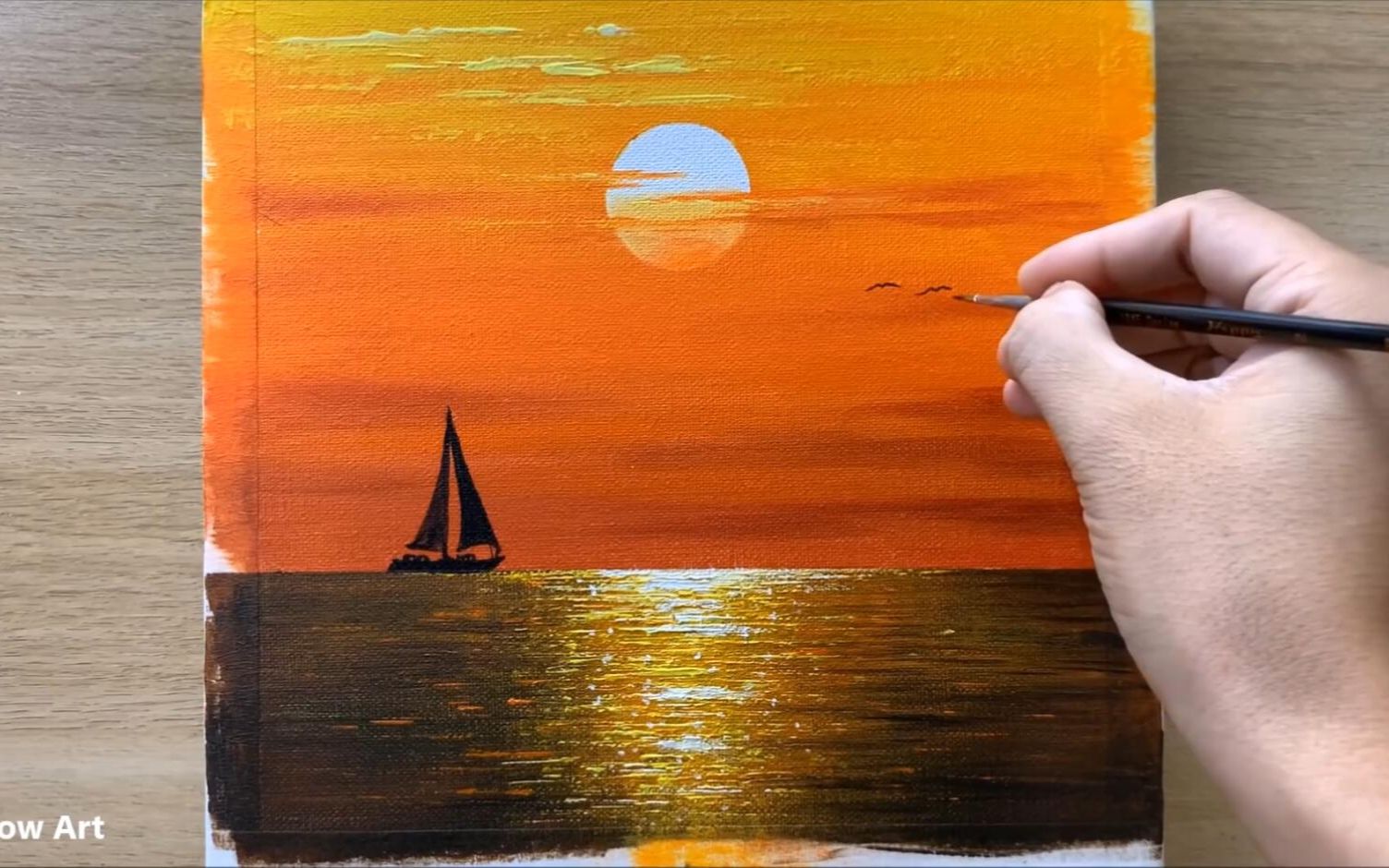 daily challenge #169 _ acrylic _ sunset painting