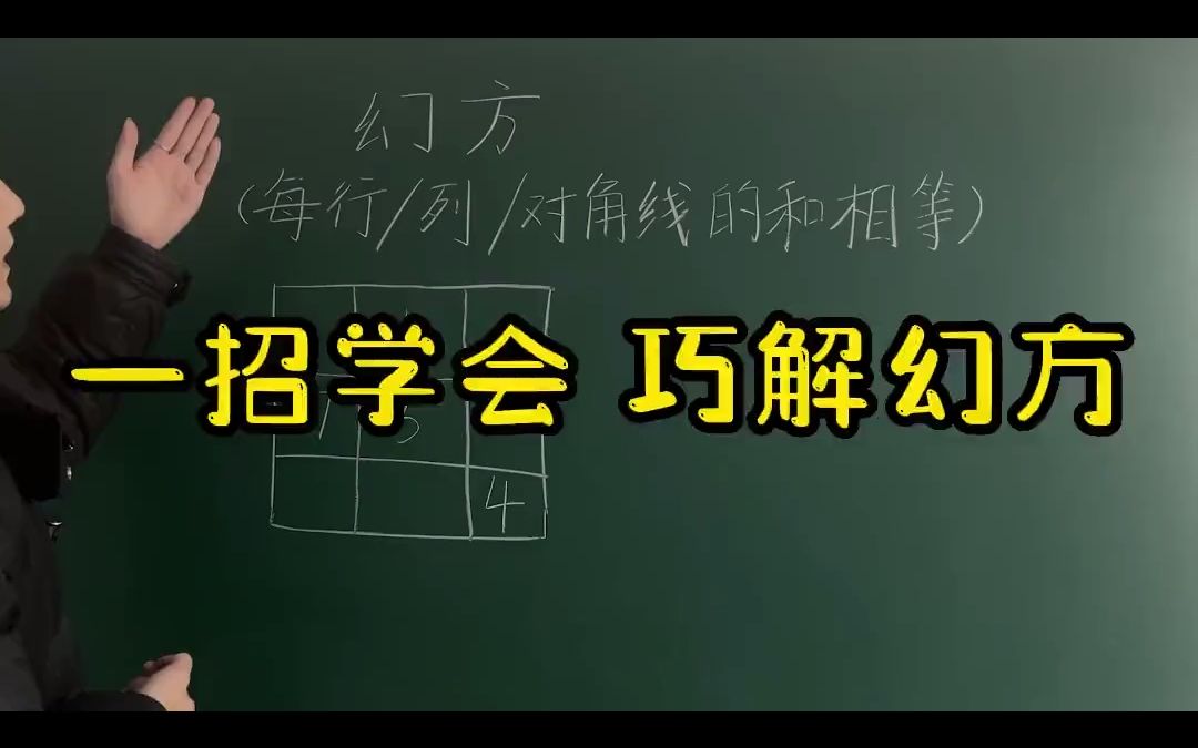 学会这招,巧解幻方就这么简单!哔哩哔哩bilibili