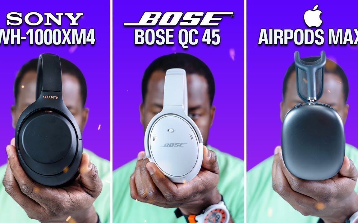 [图]【耳机测评】Bose QC45 vs 索尼 WH1000XM4 vs AirPods Max 对比， 你该买哪一个？