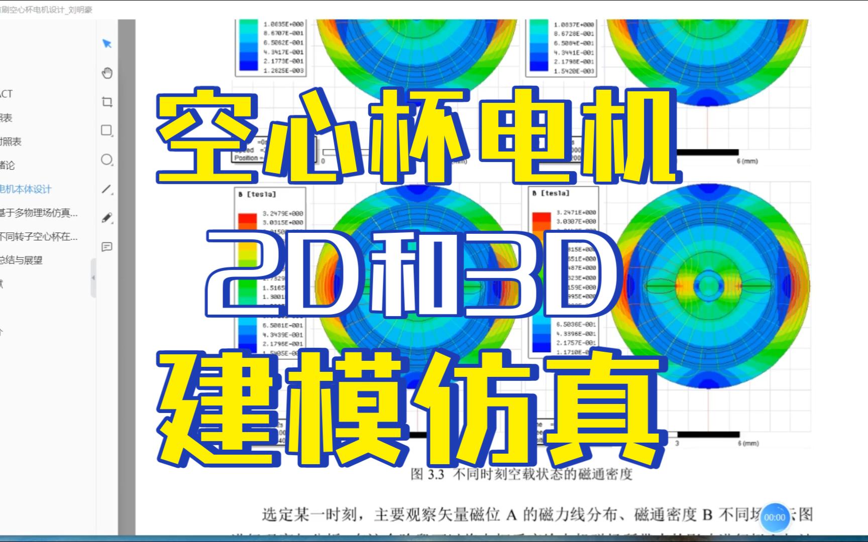 永磁无刷空心杯电机2D和3D建模和空载仿真哔哩哔哩bilibili