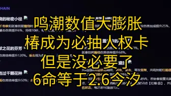 Download Video: 内鬼爆料椿v1数值没必要玩了 鸣潮数值膨胀确实有点快了 6命椿约等于2.6个6命今汐