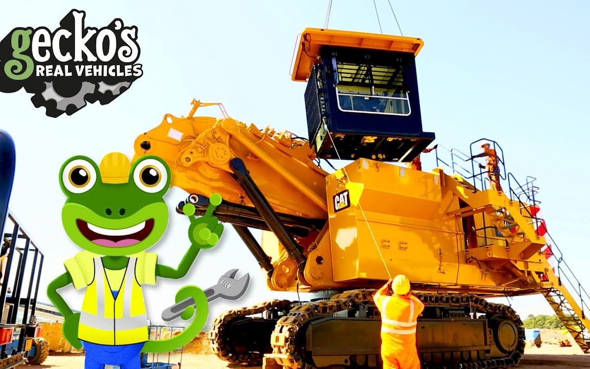 【toddler fun learning】-lets build a giant excavator for kids