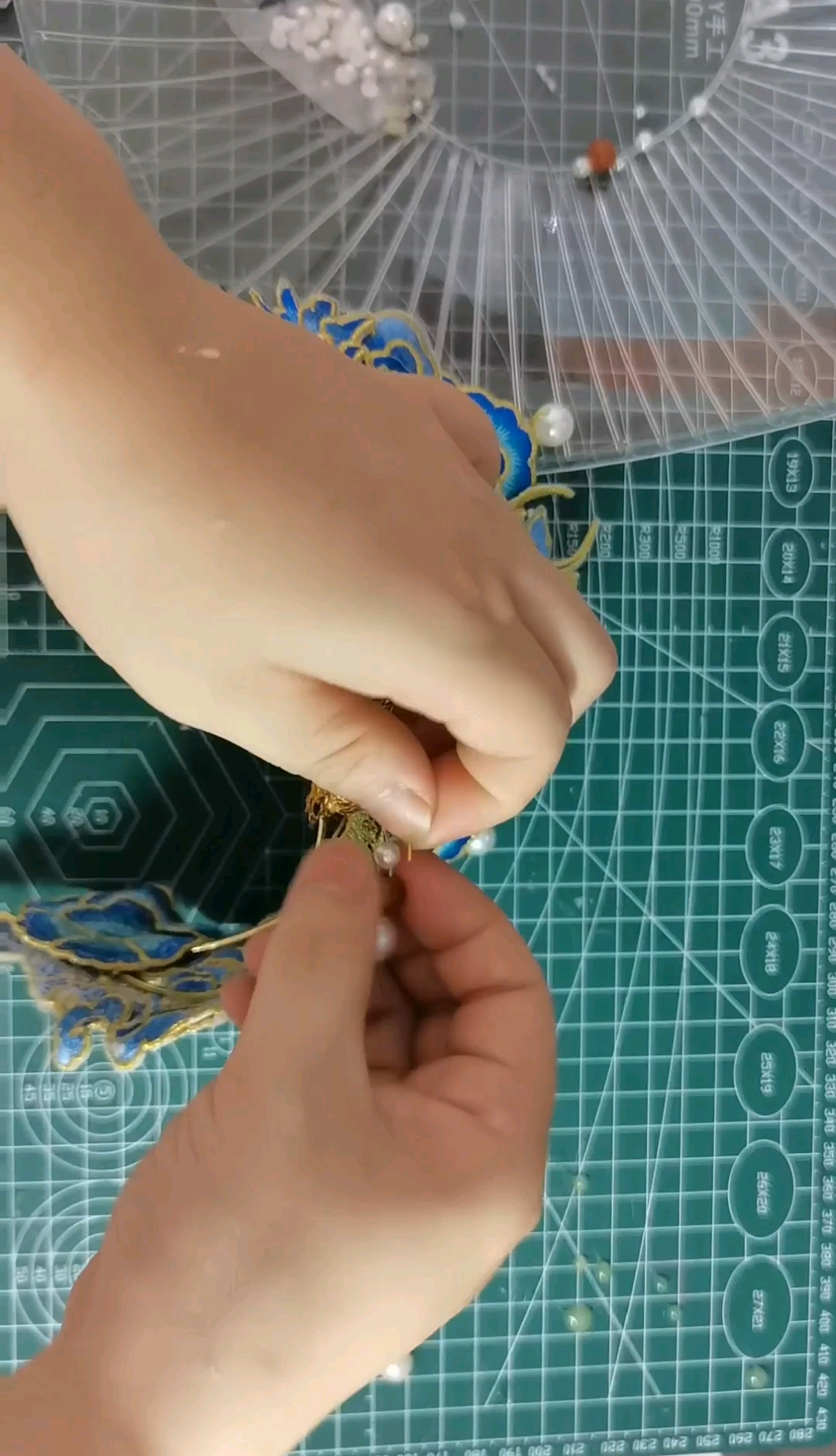 宋冠汉服珍珠头冠材料包diy手工制作