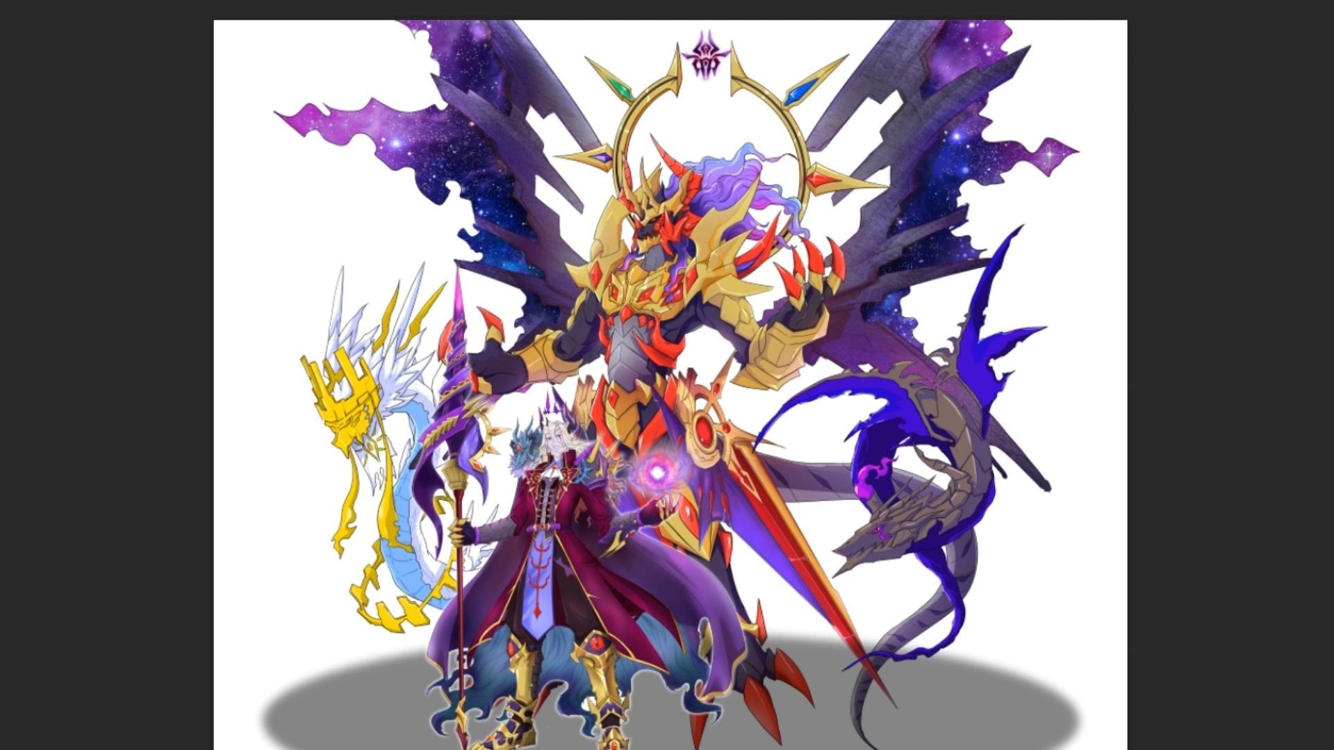 【自创oc角色绘画过程】帝魔皇和破朽皇龙尊