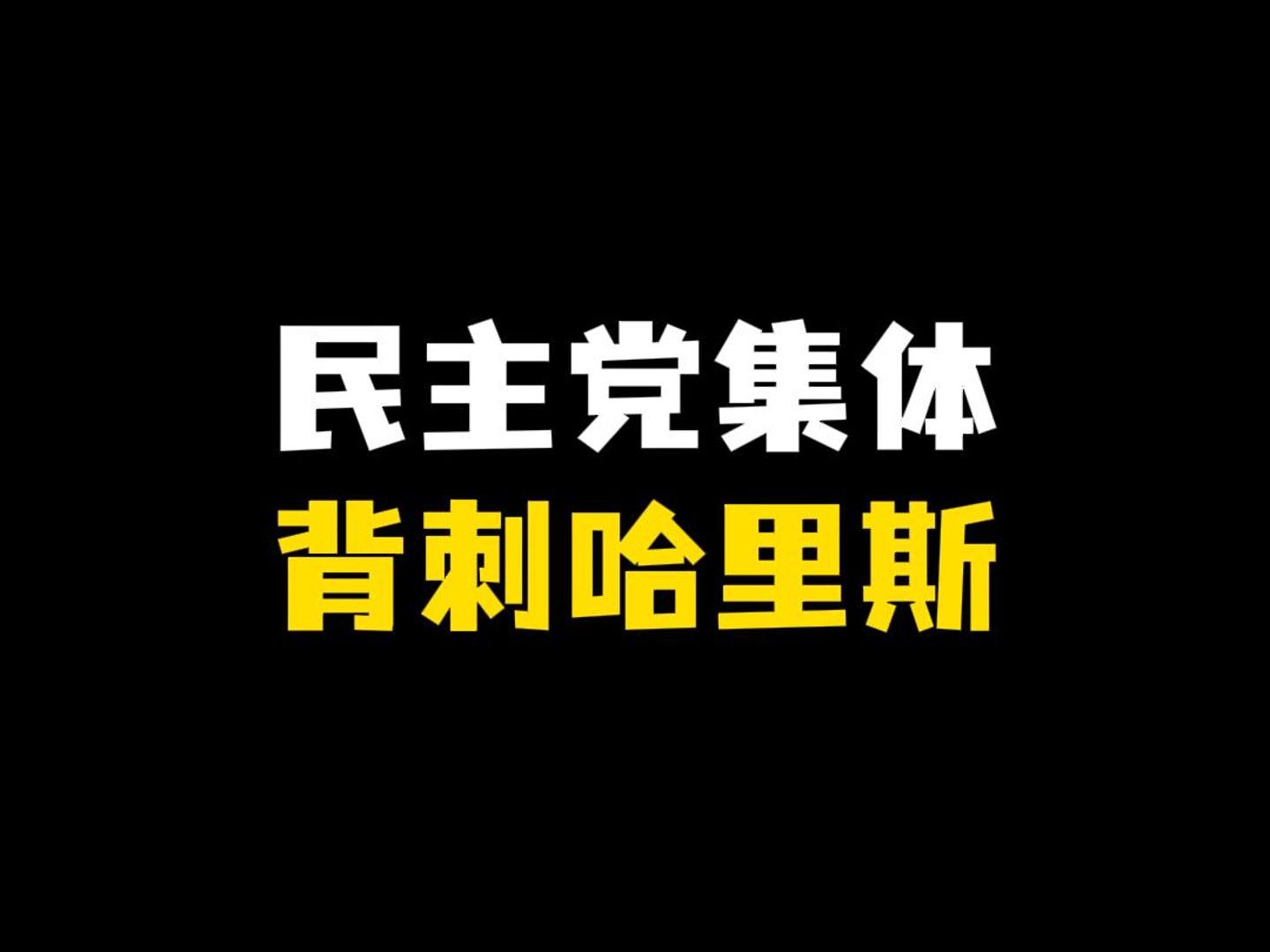 民主党集体背刺哈里斯!哔哩哔哩bilibili