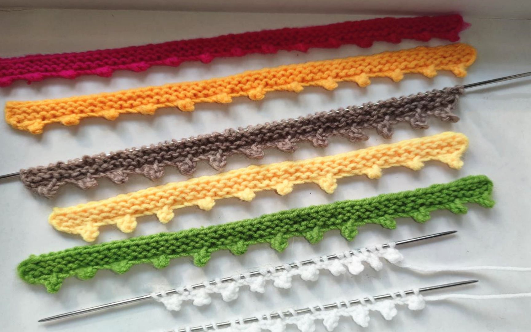 闲置的毛线,编织狗牙花边美美哒,会用棒针的朋友一看就会