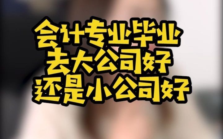 会计专业毕业 去大公司好还是小公司好?哔哩哔哩bilibili