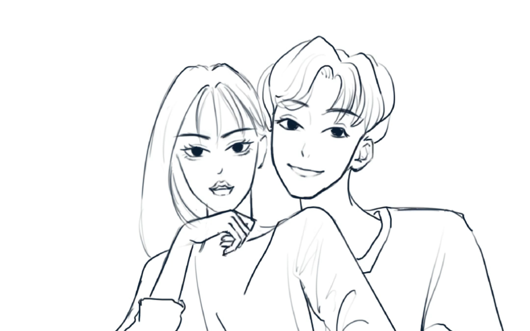 动漫情头绘画过程