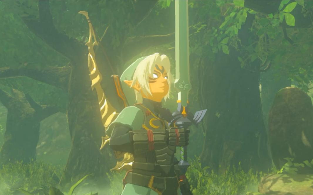 赛尔达传说旷野之息穿上鬼神套背着黄昏弓大师剑我来了赛尔达等我