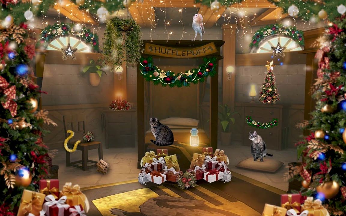 73哈利波特白噪音1小时獾院赫奇帕奇宿舍的温馨圣诞节圣诞节特辑撸