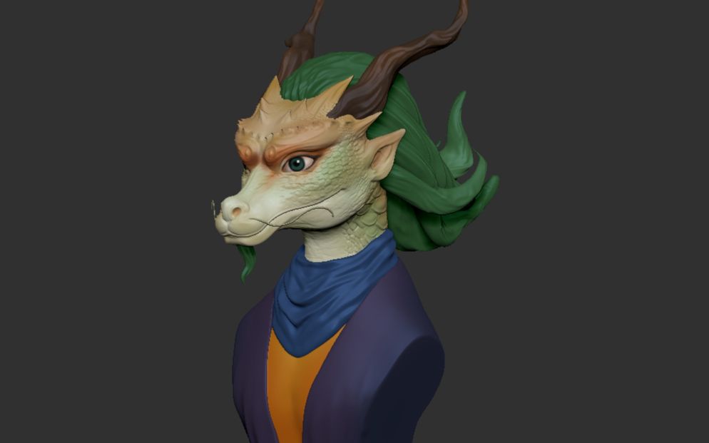 zbrush雕刻零基础小龙人雕刻②喜欢怪物的小可爱冲