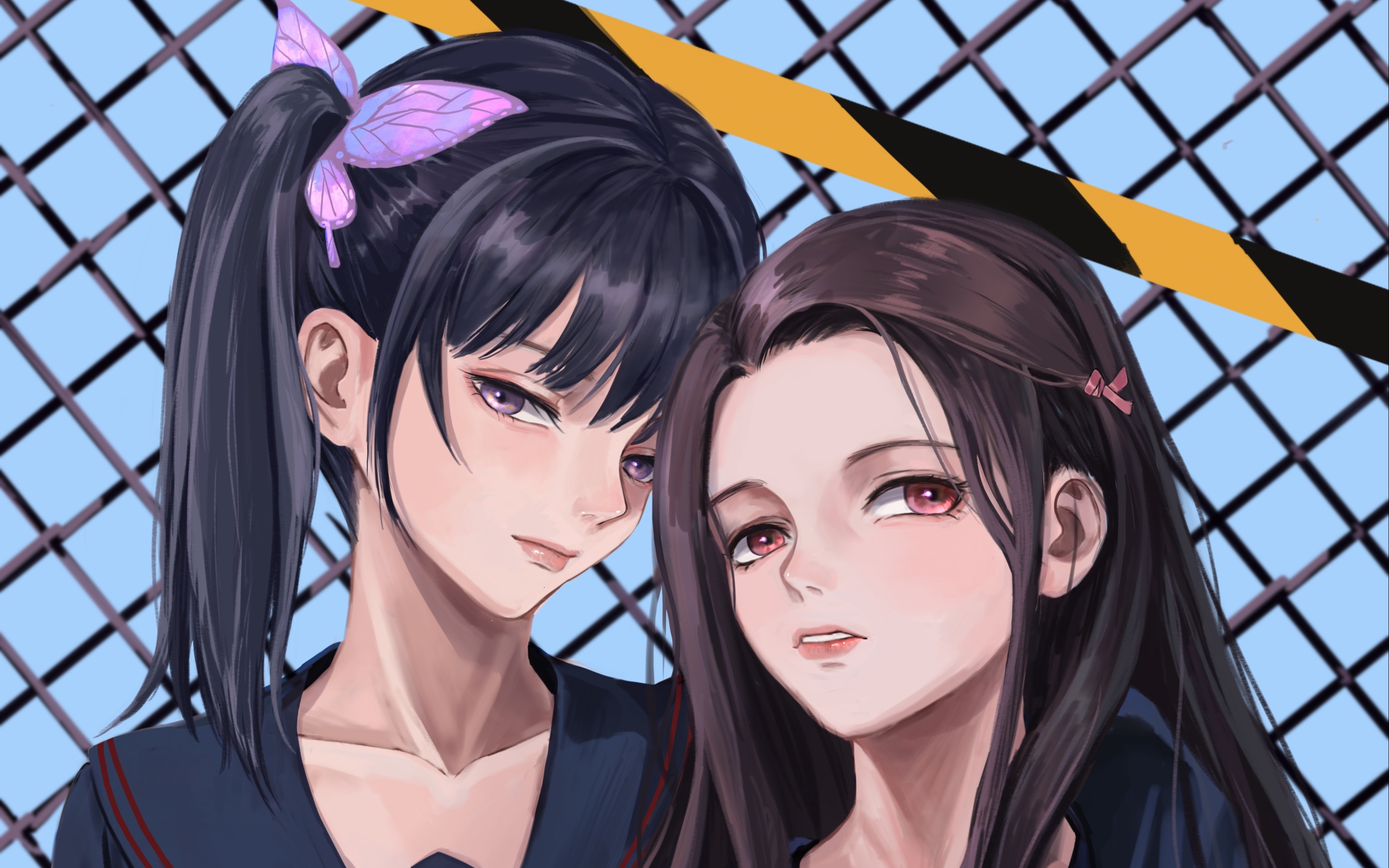 【板绘】女高中生弥豆子和香奈乎