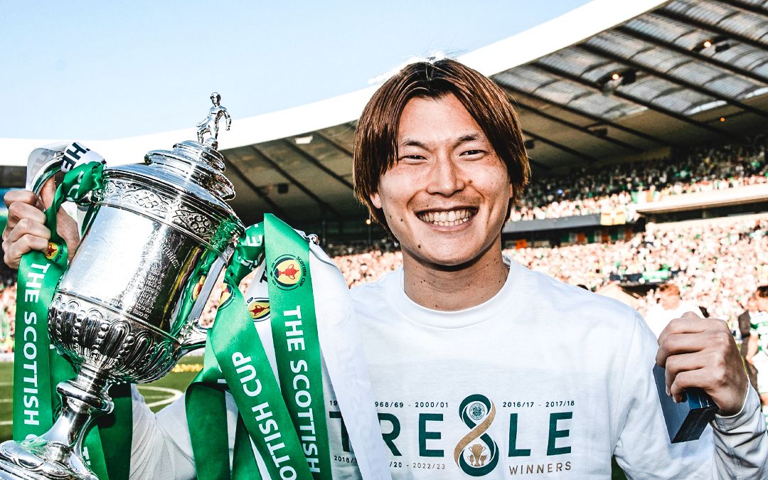 古桥亨梧赛季50场34球全记录:19右脚 14左脚 1头球,助凯尔特人三冠王