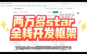 Download Video: 两万多star的全栈开发框架gin-vue-admin，你值得拥有