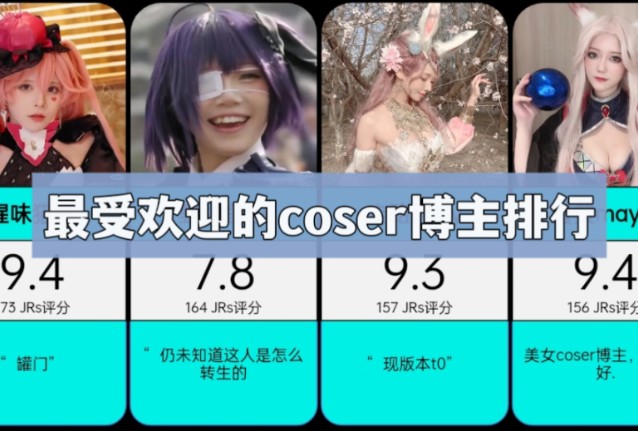 国内口碑最佳的cosplay老师,人气评选哔哩哔哩bilibili