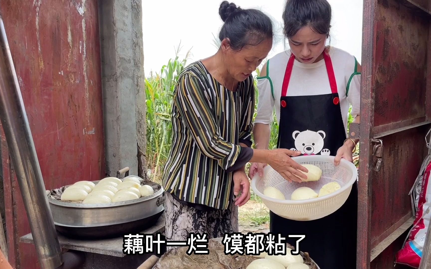 婆婆蒸手工酵子馍,配上儿媳炒的西瓜酱,一顿至少得吃俩馒头哔哩哔哩bilibili