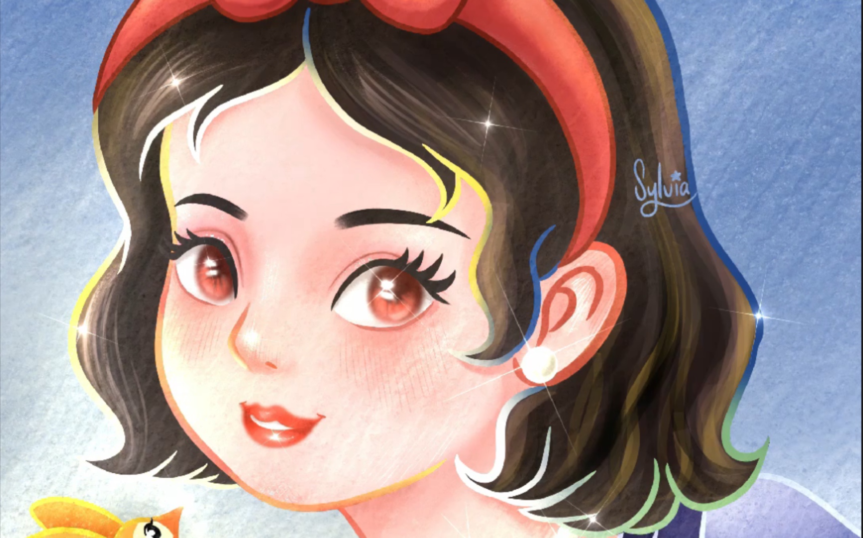 procreate绘画迪士尼公主系列白雪公主绘画过程分享